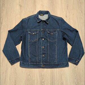 Vintage Wrangler Certified with Pride USA Denim Jacket Blue Jean Trucker Mens XL